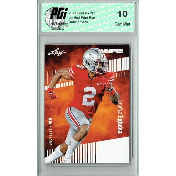 Emeka Egbuka 2023 Leaf HYPE! #116 Only 5000 Made! Buckeyes Rookie Card PGI 10