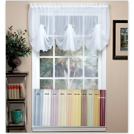 Emelia sheer white fan valance