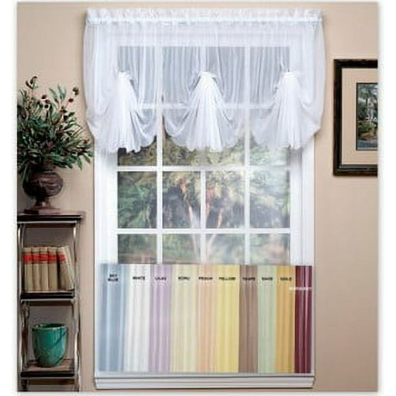 Emelia sheer yellow fan valance