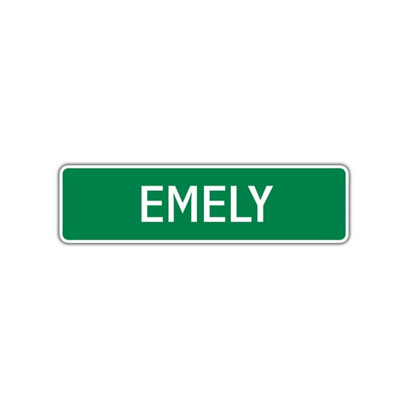 Emely Girls Children Name Letter Printed Plaque Novelty Wall Decoration Label Indoor Outdoor Unique Aluminum Metal Sign 4"x13.5"