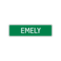 Emely Girls Children Name Letter Printed Plaque Novelty Wall Decoration Label Indoor Outdoor Unique Aluminum Metal Sign 4"x13.5"