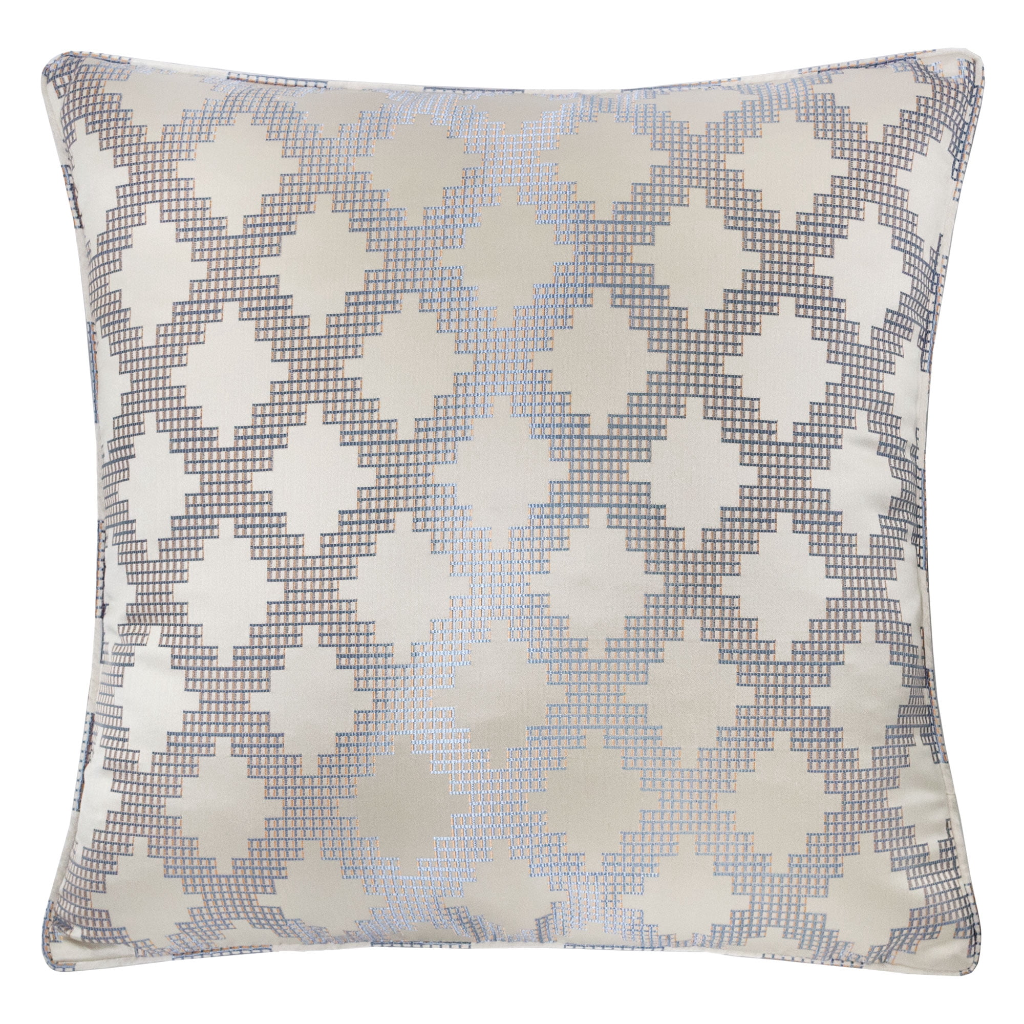 Emelyn Silver Geometric Polyester 20 in. x 20 in. Throw Pillow