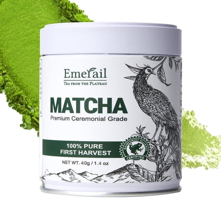 Emerail Ceremonial Grade Matcha Green Tea Powder, Premium First Harvest Unsweetened, 100% Pure Matcha for Lattes, Smoothies, and Baking 1.4oz