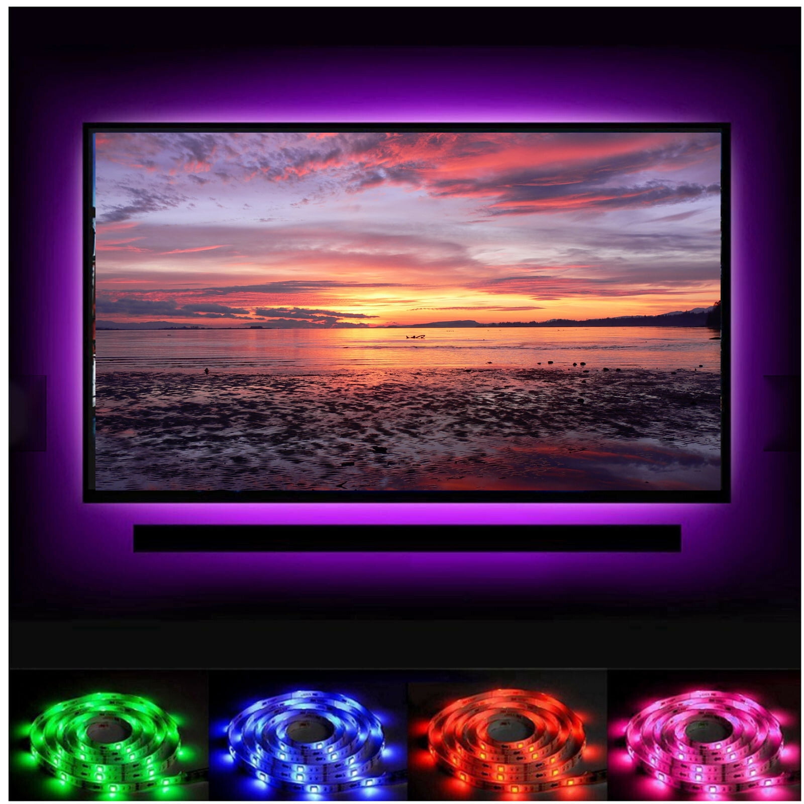 10ft Multi-Color LED Strip Lights with Remote