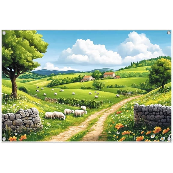 Emerald 2026 Backdrop Green Garden Grass White Cloud Vacation Religious Bible Background Christian Baptism Party Decoration Banner Photo Booth Props