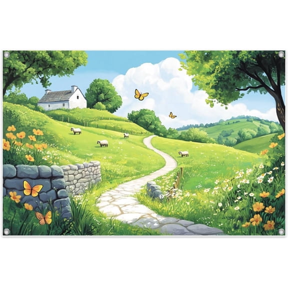 Emerald 2026 Backdrop Spring Garden Grass Tree Vacation Religious Bible Background Church Events Baptism Party Decoration Banner Photo Booth Props