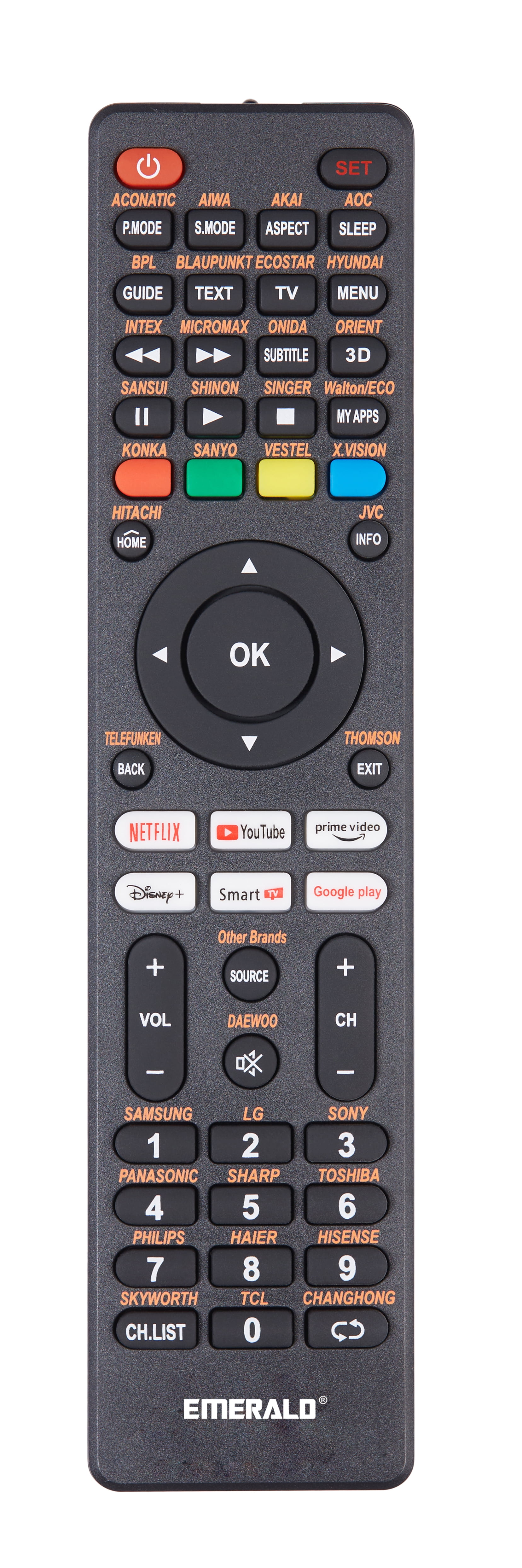 Emerald 3 Device Universal TV Remote Control in Black - Walmart.com