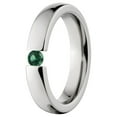 thumbnail image 1 of Emerald 4mm Stainless Steel Tension Set Ring, 1 of 2