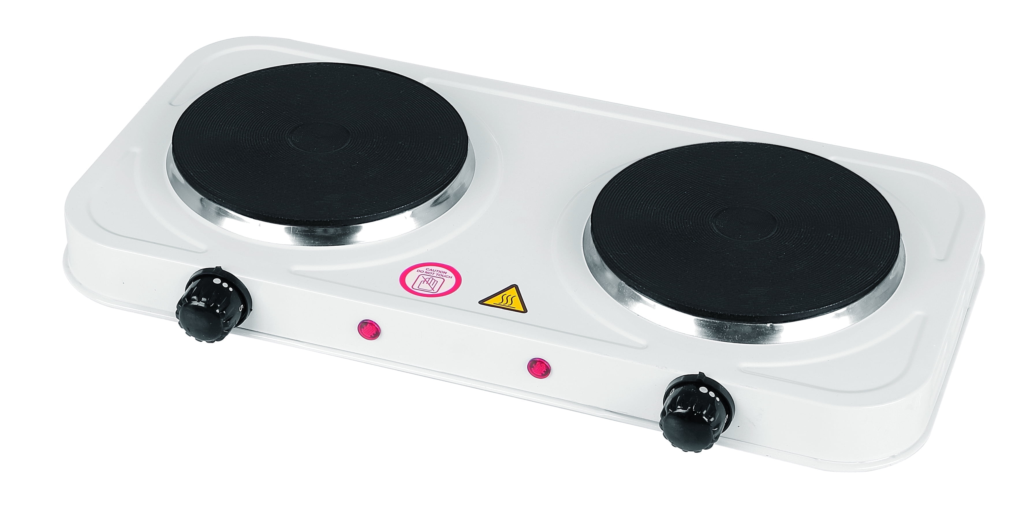 White Aluminum 2000 Watt Electric Double Burner Hot Plate