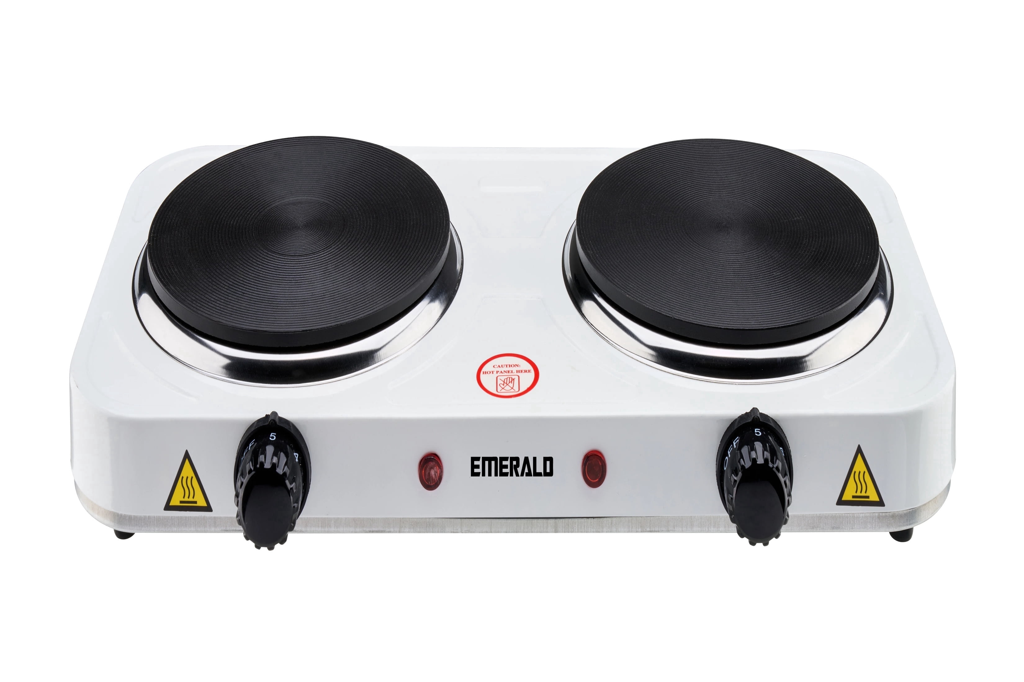 Emerald 5.5” 2-Coil White Electric Countertop Burner