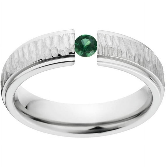 Emerald 5mm Stainless Steel Custom Tension Set Ring