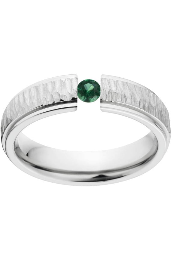 Emerald 5mm Stainless Steel Custom Tension Set Ring