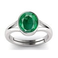 thumbnail image 1 of Emerald 8.25 Ratti / 7.90 Carat Panna Silver Adjustable Ring for Women's and Men's, 1 of 3
