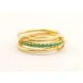 thumbnail image 1 of Emerald Band Ring, 3 Set Enter Locking Band Ring, Woman Stacking Band Gitanshjewels Ring Jewelry 925 Sterling Silver ,Yellow Gold Plated Spinelli Kilcollin Perfect Wedding Jewellery Gift, 1 of 8