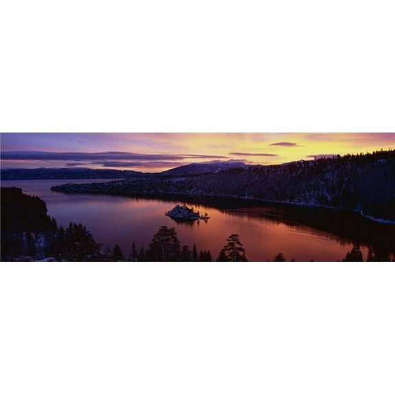 Emerald Bay Lake Tahoe Ca Poster Print, 36 x 12