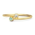 thumbnail image 1 of Emerald Birthstone 0.10 Ct 925 Sterling Silver Gold Vermeil Personalized Split Women Valentines Day Gifts Ring, 1 of 3