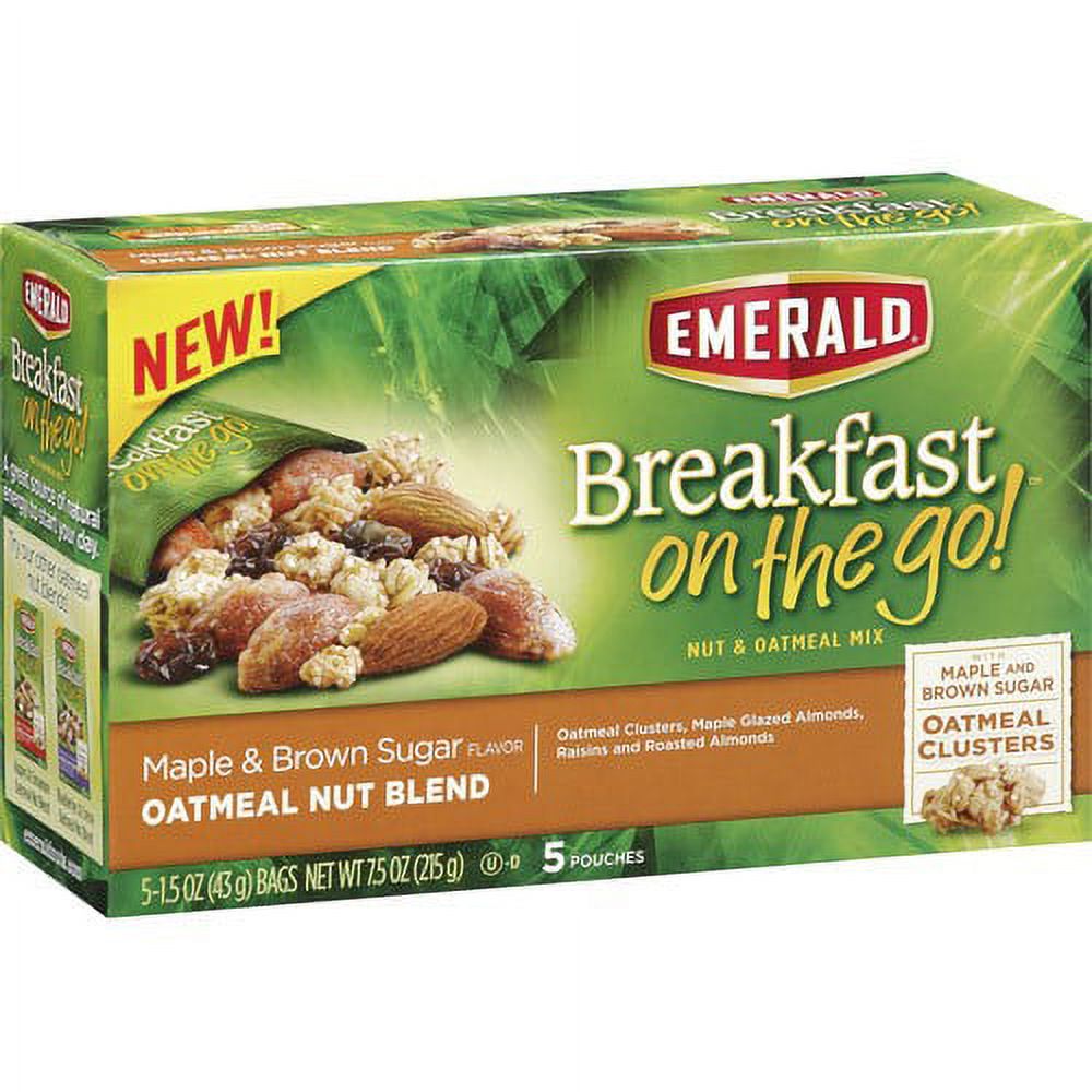 Emerald Breakfast On The Go Nut & Oatmeal Mix, Maple & Brown Sugar, 1.5 Oz, 5 Ct - image 1 of 5