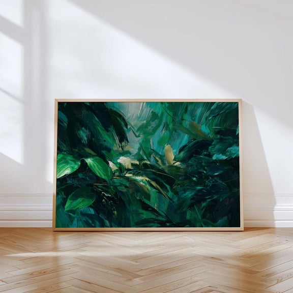 Emerald Canopy Jungle Wall Art Tropical Leaf Decor Unframed Paper Print