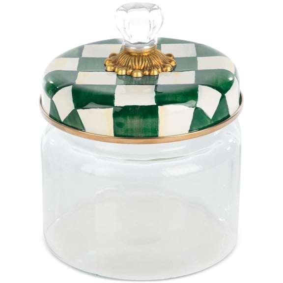 Emerald Check Small Kitchen Canister for Tidy Countertops