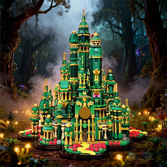 Emerald City Wizard Palace Building Blocks Set Fantasy Magical Fortress Detailed Collectors Item Compatible with Major Brick Brands