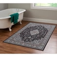 thumbnail image 1 of Contemporary Home Living 3.25' x 5' Floral Medallion Area Throw Rug - Black and Cream, 1 of 7