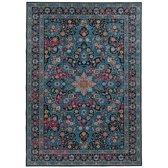 Emerald Collection Navy/Blue Rug, Multple Sizes