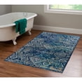 thumbnail image 1 of Contemporary Home Living 3.25' x 5' Tribal Diamond Area Throw Rug - Navy Blue and Teal, 1 of 7