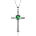 thumbnail image 1 of Emerald Cross Heart Birthstone Necklaces,Zircon Cross Necklace Crucifix Religious Miraculous Medal Choker,Faith Necklace,Green, 1 of 7