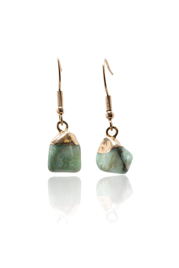 Emerald Crystal Earrings | Divine Love, Unity & Harmony | Taurus Birthstone, Heart Chakra | Handmade with Ethically Sourced Natural Stone - Small Crystal Gifts for Women