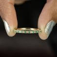 thumbnail image 1 of Emerald & Cubic Zirconia Full Eternity Band Ring,925 Sterling Silver Ring. Handmade Fine Jewelry. Gift For Her., 1 of 5