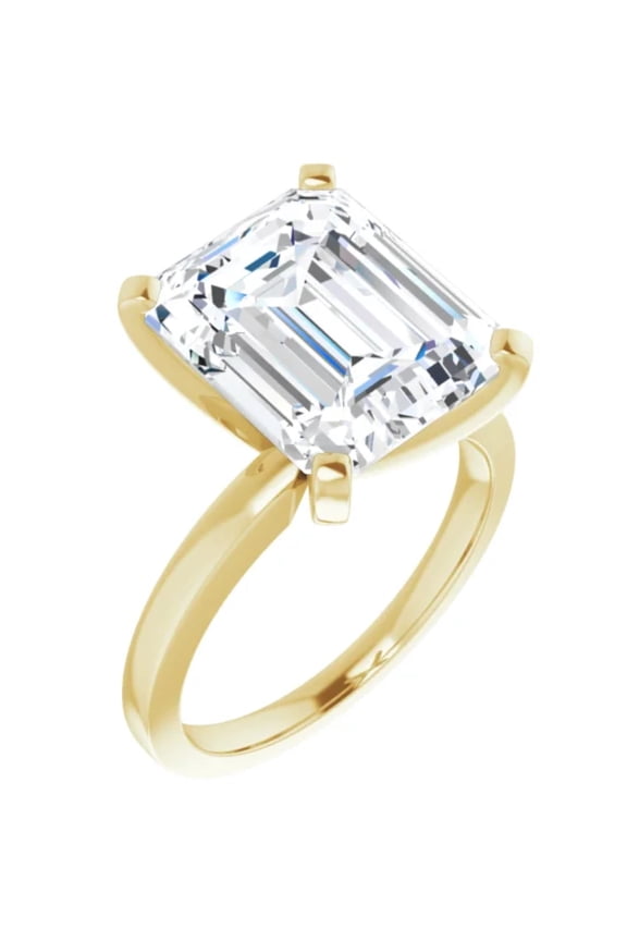 Emerald Cut 3 Ct. Lab Diamond Engagement Ring Yellow Gold