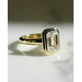 thumbnail image 1 of Emerald Cut Bezel Set Solitaire Lab Created Diamond Wedding Ring 14k Yellow Gold Plated, 1 of 3