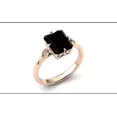 thumbnail image 1 of Emerald Cut Black Onyx Engagement Ring, Black Onyx Wedding Ring, vintage ring ., 1 of 4