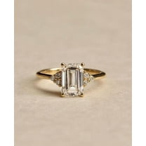 Emerald Cut Diamond 2 CT Engagement Ring 14K Gold Moissanite Diamond Anniversary Gift Ring