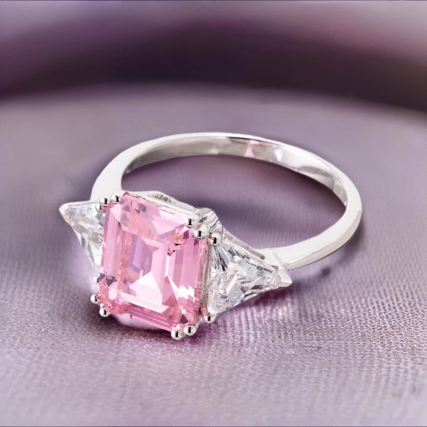 Faux pink diamond ring discount