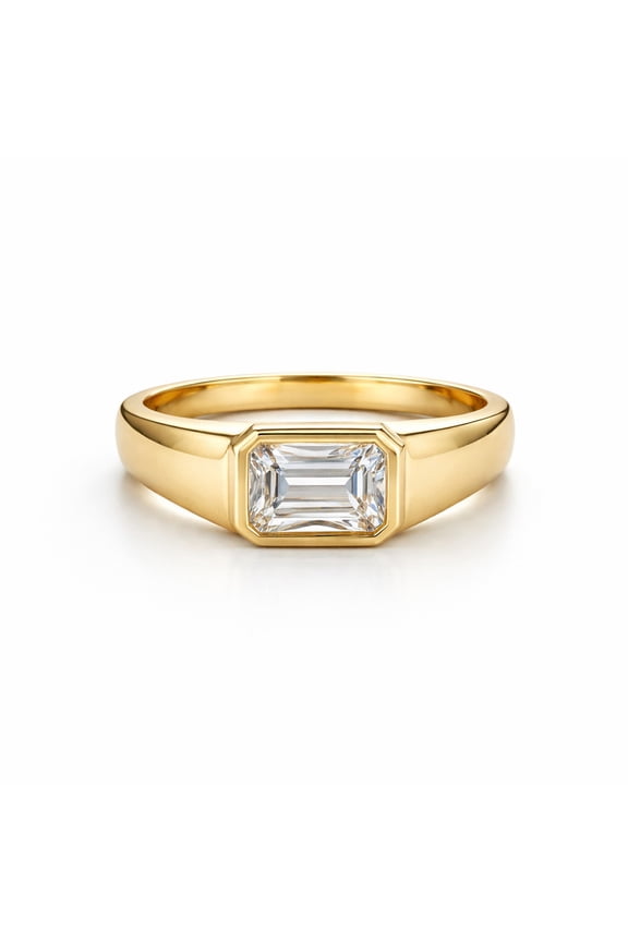 Emerald Cut Green Amethyst Ring, Diamond Side Trapezoidal Engagement Ring, February Birthstone Ring, Emerald Cut Prasiolite Promise Ring, Handmade Jewelry, Light Green Gemstone Ring