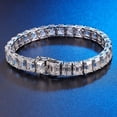 thumbnail image 1 of Emerald-Cut Lab-Created Moissanite Prong-Setting Tennis Bracelet in 925 Sterling Silver – Elegant Jewelry for Women, 1 of 5