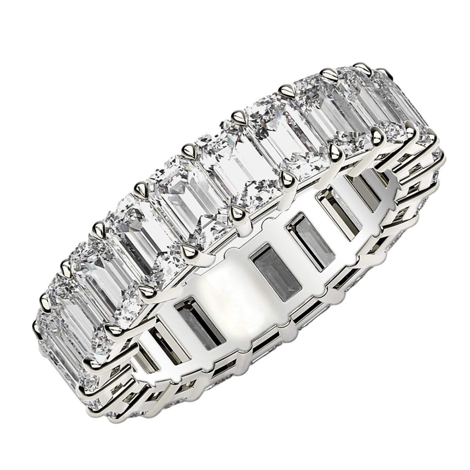 Round Cut Lab Grown Diamond Eternity Ring in 14k White Gold (2 cttw FG/VS2)