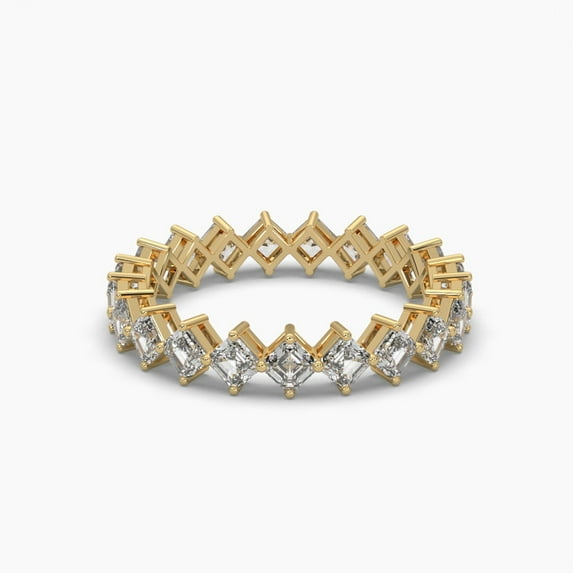 Emerald Cut Moissanite 18k Eternity Ring