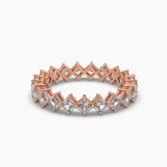 Emerald Cut Moissanite 18k Eternity Ring