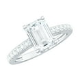 thumbnail image 1 of Rosec Jewels Emerald Cut Moissanite Engagement Ring with Hidden Halo - 6X8 mm, 2 Ct, D-VS1 Grade, 18K White Gold, US 9.00, 1 of 8