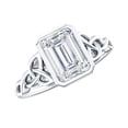 thumbnail image 1 of Rosec Jewels Moissanite Emerald Cut Engagement Ring 2 Ct - Celtic Knot Ring for Women - D-VS1 Quality, 925 Sterling Silver, US 4.00, 1 of 8