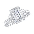 thumbnail image 1 of Rosec Jewels Moissanite Emerald Cut Engagement Ring 2 Carat - 7X9 mm - Bow Ring - D-VS1 Quality, 925 Sterling Silver, US 4.00, 1 of 7