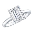 thumbnail image 1 of Rosec Jewels Emerald Cut Moissanite Solitaire Engagement Ring for Women - 7X9 mm - 2 ct - D-VS1 Grade, 14K White Gold, US 11.50, 1 of 8