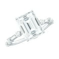thumbnail image 1 of Rosec Jewels Emerald Cut Moissanite Solitaire Engagement Ring with Spaced Accent - 7X9 mm, 18K White Gold, US 6.00, 1 of 9