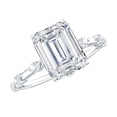 thumbnail image 1 of Rosec Jewels 2.8 Carat Emerald Cut Moissanite Solitaire Engagement Ring for Women - D-VS1 Quality Certified - with Jewelry Box, 925 Sterling Silver, US 4.00, 1 of 9
