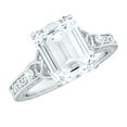 thumbnail image 1 of Rosec Jewels Moissanite Emerald Cut Engagement Ring 2 Ct - 7X9 mm - Celtic Knot Ring - D-VS1 Quality Certified, 10K White Gold, US 11.00, 1 of 9