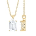 thumbnail image 1 of Rosec Jewels Emerald Cut Moissanite Solitaire Pendant for Women (6X8 mm, D-VS1 Grade), 10K Yellow Gold, 1 of 6