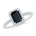 thumbnail image 1 of Emerald Cut Shape Blue Sapphire CZ Diamond Cocktail Band Ring Women 925 Sterling Silver September Birthstone Mothers Day Women Gift Gemstone Jewelry, 1 of 5