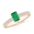 thumbnail image 1 of Emerald Cut Shape Green Emerald CZ Diamond Band Ring Women 925 Sterling Silver Rose Gold Plated May Birthstone Valentine Day Birthday Gift Gemstone Jewelry, 1 of 5